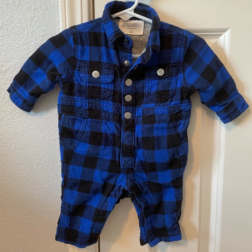GYMBOREE | Blue Buffalo Plaid Jumpsuit